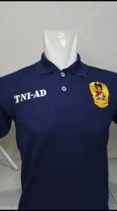 Kaos Kerah T.N.I A.D Free Nama Full Bordir Banyak Pilihan Warna BKS