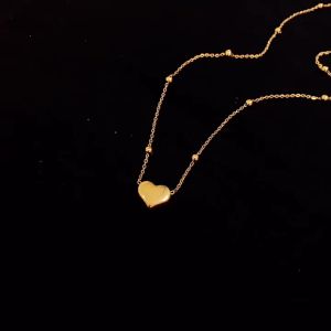 LL Korean fashion design 18K gold heart star titanium steel Love necklace N8075
