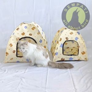 SEMPATI Tenda Kucing Motif Size Jumbo Fullset Alas Bantal Kasur Tenda Kucing Ekonomis Tenda Lipat Portable Tempat Tidur Hewan Kucing Anjing Cat Kitten Adult Anabul Kelinci Monyet