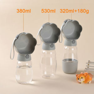 2 in 1 Dog Water Bottle With Food Container For Small Large Dogs Outdoor Portable Pet Drinking Bowl Puppy Cats Feeder Labrodor