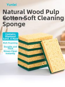 Yunlei | Wood Pulp Sponge Dish Scrubber Magical Cleaning
