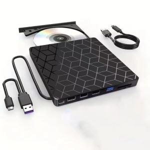7 in 1 External CD Player DVD Burner USB3.0&Type C Optical Drive CD RW DVD Recorder Writer Reader Portable For Laptop Desktop