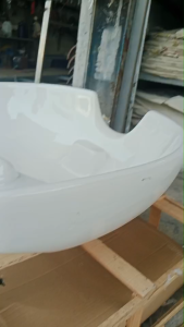 🔥ส่งฟรีทั่วไทย🔥อ่างสระเซรามิกแบบโค้งสีขาว สำหรับวางเตียงสระผม ทุกประเภท