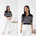 BL20923 Middle Stripe Oversize Knit Top. 