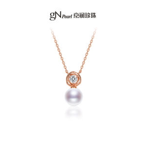 gN Pearl | S925 Silver Round White Freshwater Pearl Pendant Necklace 8-9mm