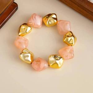 IngeSight.Z 8 Colors Boho Acrylic Irregular Bead Chain Bracelets Women Vintage Geometric Handmade Bangle Couple Jewelry Pulsera