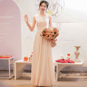 Elegant Luxury High-End Evening Gown Womens Hostess Dress for Year-End Banquet Performances Wedding Simple Style Long Skirt
