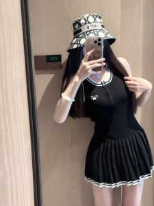 Váy Dệt Kim Không Tay Mùa Hè 2025 Mới Cho Nữ Váy Xếp Ly Thể Thao Váy Ngắn Váy Thường Ngày Váy Ngắn Váy Xếp Ly