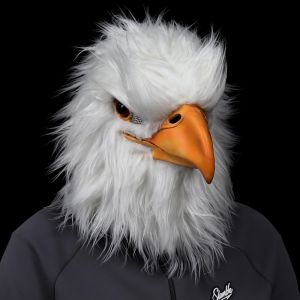Realistic White Eagle Mask Halloween Cosplay Costume Props Carnival Party Full Head Bird Mask Animal Bird Role Play Head Cover