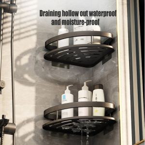 Bathroom Storage Corner Shelf Kitchen Wall Dinding Shampoo Rak Bathroom Shelf Toilet Rack Accessories