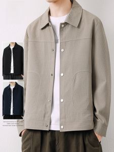 ROMON | Loose Fit Short Mens Jacket Casual Style Windproof Workwear Coat Romon Brand Polyester Fiber Standard Version Fashion City