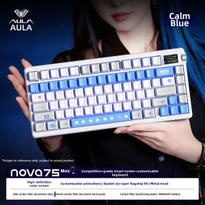 AULA | Bàn phím cơ AULA NOVA 75 Layout 75% Kết nối 3 Chế độ (Tri-Mode) Có Màn Hình Thông Minh Hotswap Custom Cho Gaming và Văn phòng