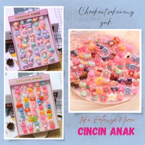 Cincin anak karakter Handmade Kartun Hewan Bunga Buah Warna Gaya Korea