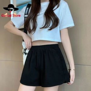 Women Short Black Casual Shorts for Women New Oversized Loose High Waisted Slimming Sports Outerwear Wide Leg Pants