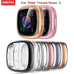 Screen Protector For Fitbit Versa 4/Sense 2 Case Full Soft TPU Plated Bumper Protective Cover for Fitbit Sense 2/Fitbit Versa 4