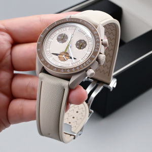 OLEVO | CTS Fluoro Rubber Strap 18/20/21/22/24mm FKM Quick Release Folding Buckle for Cut To Size Watch Band for Rolex Omega MoonSwatch