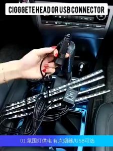 RGB 12LED Wireless Remote Music Control APP Control Car LED Neon Interior Light Lamp Strip Decorative