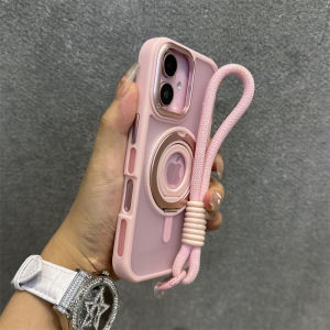 เคสโทรศัพท์มือถือแบบโลหะระบายอากาศได้ดีพร้อมขาตั้งหมุนได้สำหรับ Apple 16 pro Max 15 pro 14 Skin Feel Metal Magnetic Attraction 13 Popular 12 Simple 16 plus
