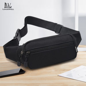 LouisWill Sports Waist Bag Fashion Men Bag Men Chest Bag Shoulder Bag Sports Bag Waterproof Oxford Running Bum Bag Portable Gym Bag for Running Cycling Hiking Walking