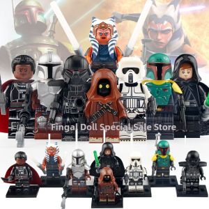 Star Wars Mandalorian Series Stormtrooper Ahsoka Building Blocks Toy for Children WM6121 Black Soldier Buffet Mini Figure