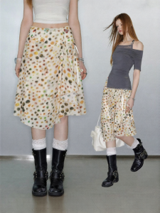 Unifree | Fashion Korean Style Loose A-Line Dress With Tie and Drape Middle Length