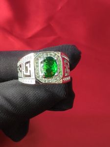 Diamcity (Free Gra Certificate) Penjualan Panas Cincin Pria Hijau Baru Moissanite Fashion