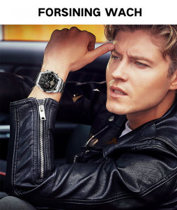 Original Forsining Watch: New Fashion Luxury Skeleton Mens Stainless Steel Strap Tourbillon Automatic Mechanical Mens Watch