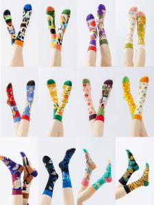 SMLSOX Original Trendy Asymmetric Couple Socks Colorful Versatile Street Style INS Mid-Calf Socks for Men And Women