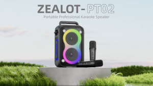 ZEALOT PT02M Bluetooth Speaker with 2 Wireless Microphones|60W Outdoor Karaoke Speaker|8000mAh Battery|TWS|TF|IPX5 Waterproof