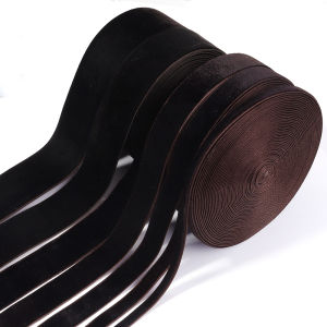 5-10Yards/roll Velvet Ribbons Deep Brown Color Single Face Flocking Webbing Decora For DIY Christmas Crafts Wrapping Decoration