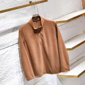 Áo Khoác Nam Mùa Thu Đông Mềm Mại Thoáng Khí Cổ Đứng Có Khóa Kéo Dài Tay Áo Dài Thường Ngày Chất Liệu Polyester Màu Trơn