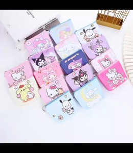 Cute Cartoon Character Coin Purse Wallet with Zipper Chain Pu-leather Wallet