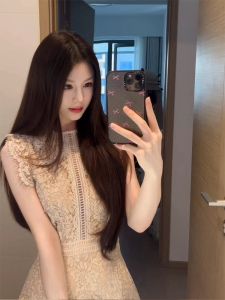 XZY Gentle Style Lace Sleeveless Dress Womens plus Size Summer Elegant Waist-Cinched Short Skirt A-Line Silhouette Casual Wear