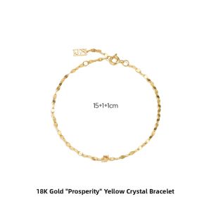 KKLUE | K Gold Citrine Garnet Water Ripple Bracelet for Women