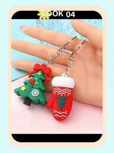 MOMO 1PC Christmas Gift Keychain Cute Bag Pendant Keychain Kids Souvenirs Gift