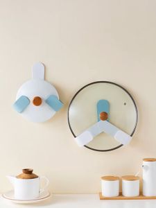 Adjustable Pot Lid Cover Holder Non-Slip Base Wall Mount Multipurpose Hook Kitchen Organizer Storage Pot Pan Hanger Tool