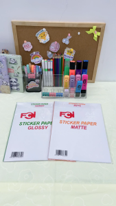 FCI Sticker Paper A4 Size 10pcs Set Printable Inkjet Matte & Glossy Adhesive Paper Easy Peel Self-Stick Label Sheet for Craft School Office Supplies
