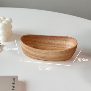 Mini Wooden Desktop Jewelry Tray Incense Tray Boat Entryway Key Miscellaneous Organizer Tray Geometric Pattern Chinese Style