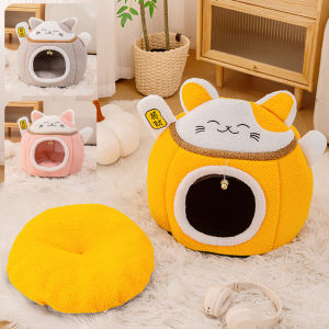 Winter warm enclosed plush circular pet nest detachable design for easy cleaning and hygiene maintenance.zwq
