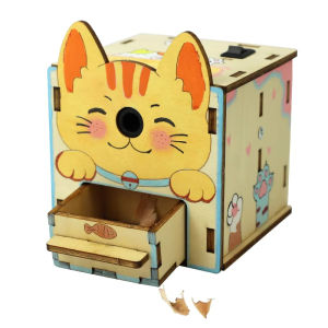 โมเดลของเล่นเครื่องเหลาดินสอไฟฟ้าแบบทำมือเทคโนโลยีเกมสำหรับเด็กปริศนาไม้เพื่อการศึกษาชุดกล่องเครื่องมือการทดลองทางวิทยาศาสตร์