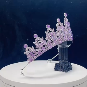 YADORNOS Mahkota Barok Barok Biru Muda - Crystal Headband European Court Crown Accessories