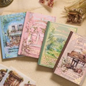 Pet Sticker Material Package Aurora Sheet Feather Series European and American Retro Landscape Handbook DIY Decorative Material Stickers