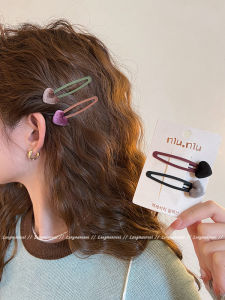 Romantic European Flocking Heart Shaped Hair Clips Womens Versatile Side BB Clips Hair Accessories Elegant Hair Decorations