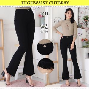 Celana Panjang Jeans Wanita Cutbray - HW Vintage sweet jeans - High Waist Cutbray Rawis Panjang Kekinian