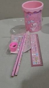 STATIONARY GELAS + PENSIL SET GIFT ALAT TULIS SET PENGHAPUS PENGGARIS