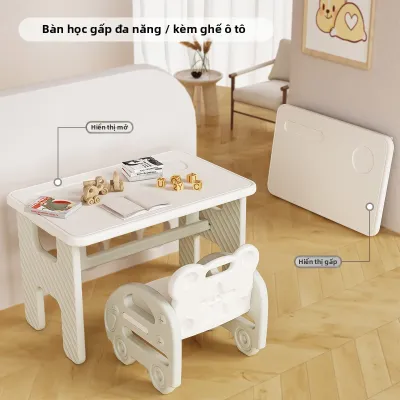 Bàn Học Gập Đơn Giản Cho Trẻ Em Không Cần Lắp Ráp