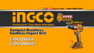 INGCO 20V 66NM LI-ION IMPACT DRILL | COMPACT BRUSHLESS MOTOR | CIDLI20668 CIDLI206681