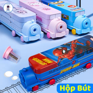 Hộp Bút Tàu Hỏa Máy Bay Robot Jett / Dizzy / Công Chúa / Siêu Anh Hùng - Kích Thước Lớn Gọt Bút Chì