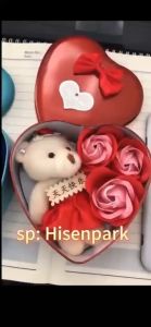 12pcs Bear Rose Soap Flowers Box for Boy/girl Friend Valentines Day