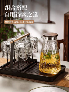 High-End Thickened Large Capacity Glass Borosilicate Cold Water Pot Set for Home Use Refreshing Cool Water Cup Durable Kitchenware